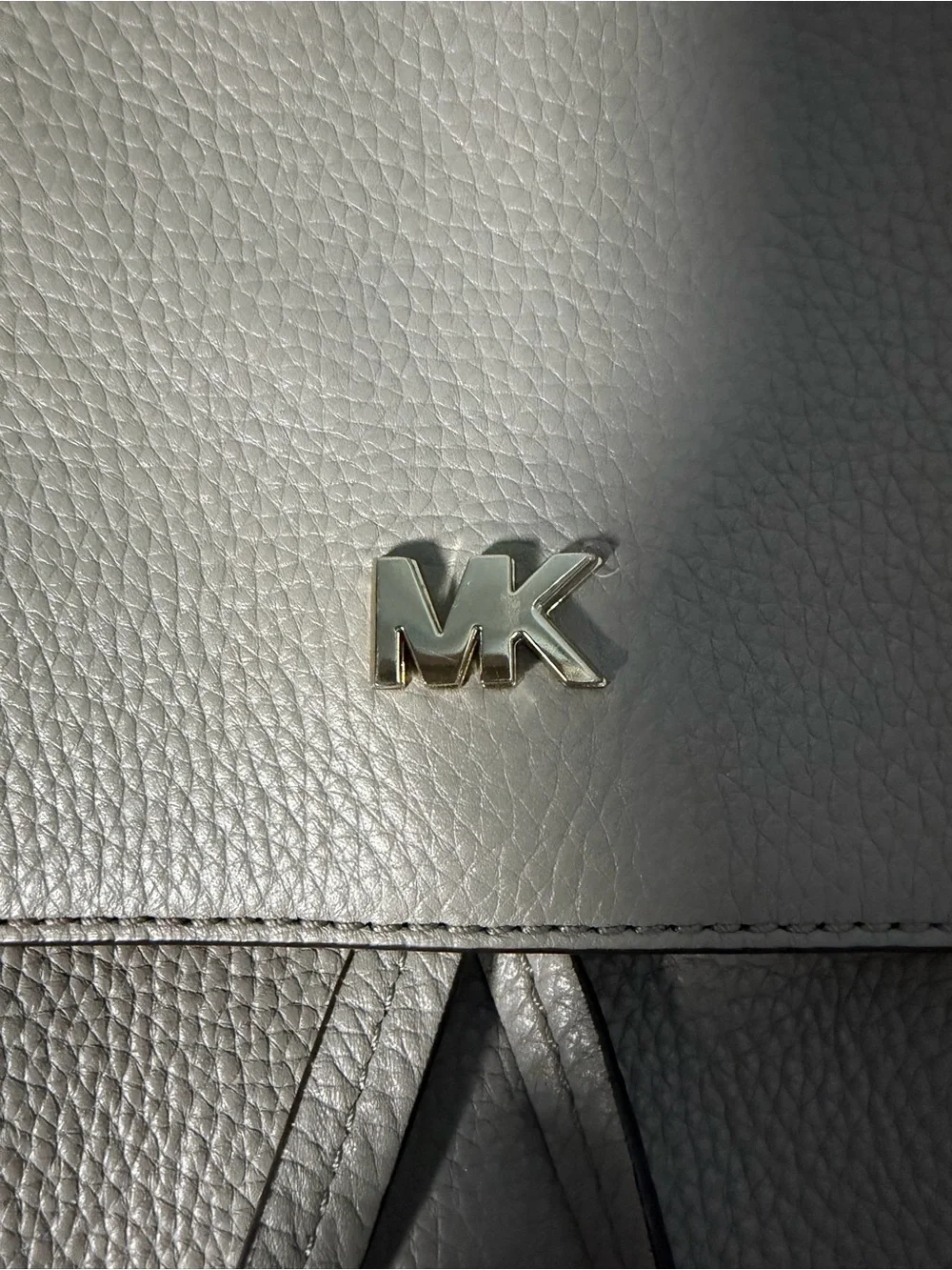 Michael Kors Pebbled Leather Drawstring Backpack - Gray